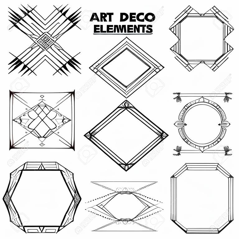 Art Deco Vintage keretek és design elemek - vektoros