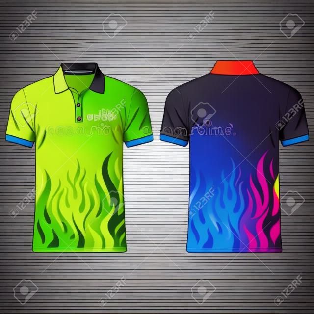 Color men polo shirts. Design template. Vector illustration