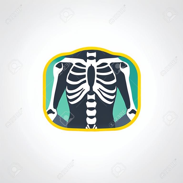 Рентген грудной клетки, дизайн векторный логотип значок