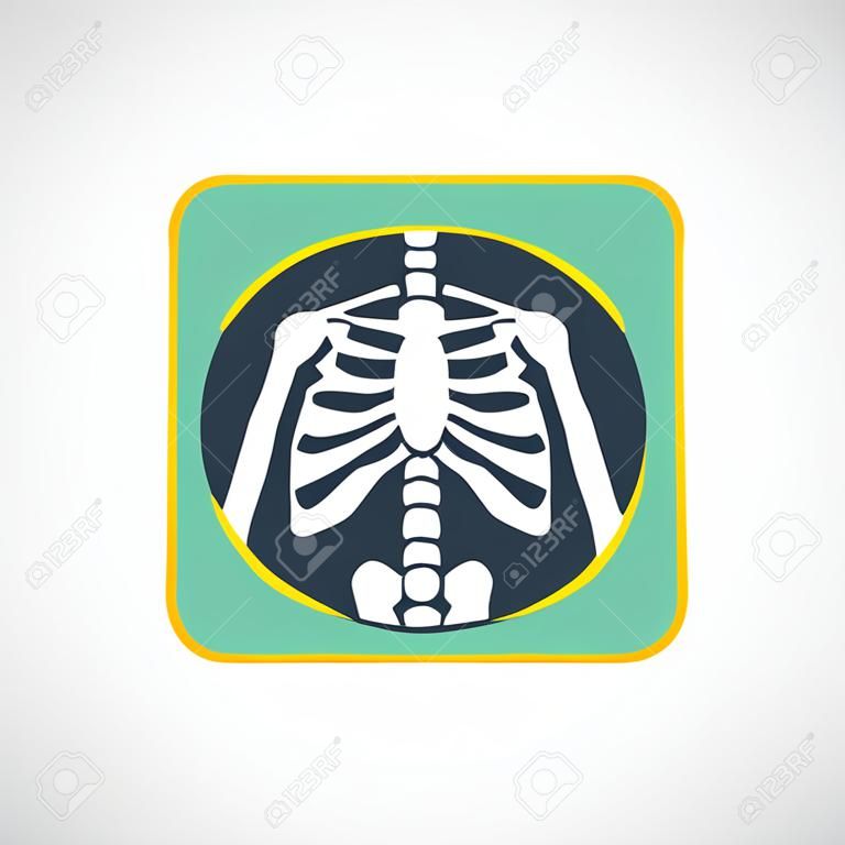 Рентген грудной клетки, дизайн векторный логотип значок