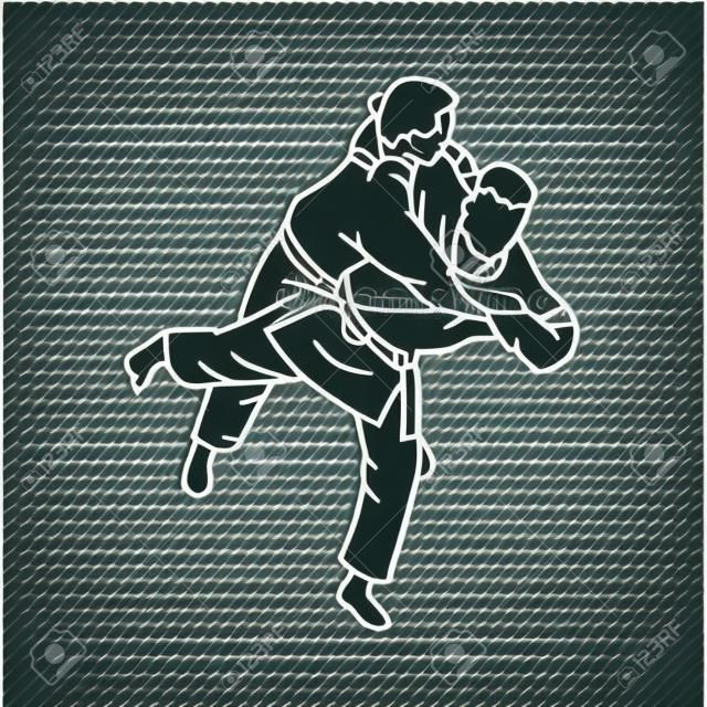 Judo vector icon illustration