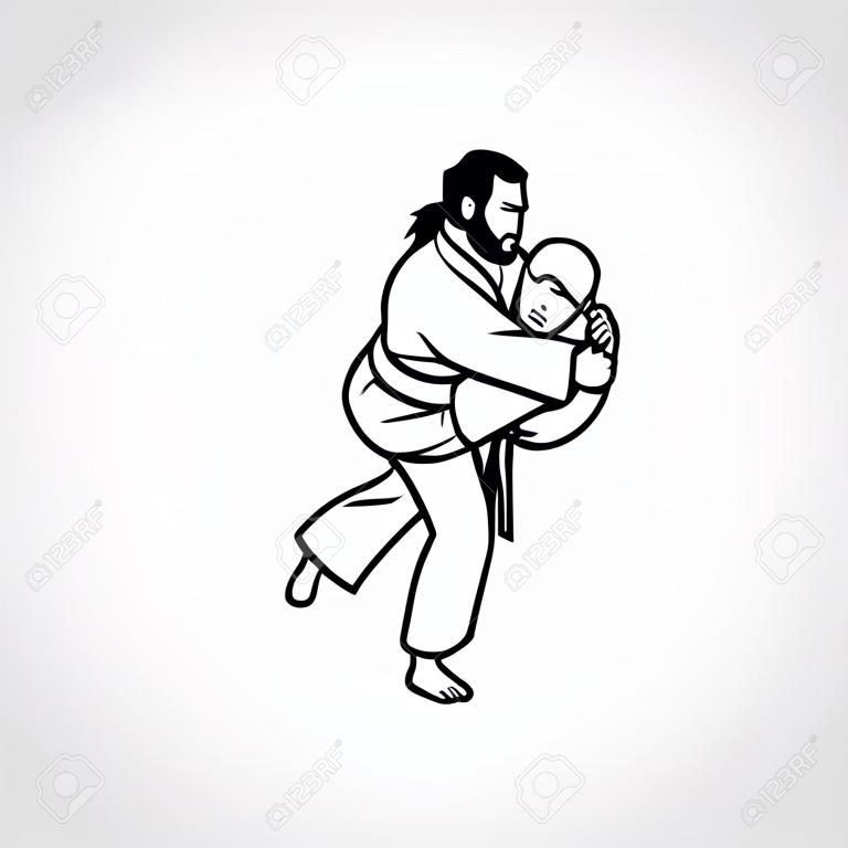 Judo vector icon illustration