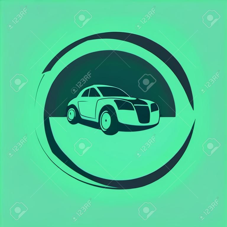 Icon car wash vector Illustration on green background.
