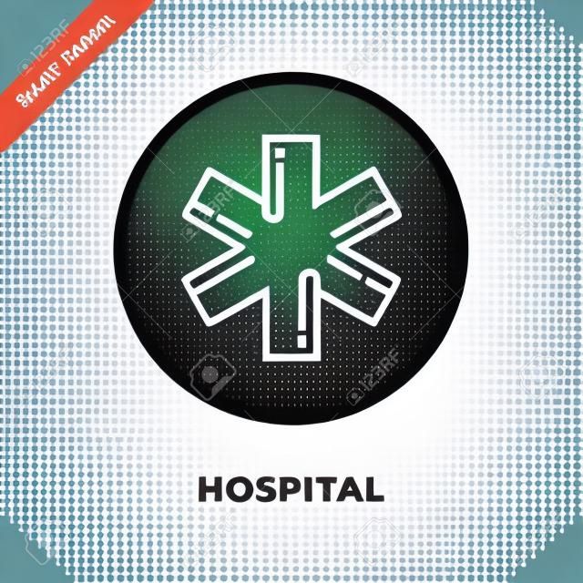 hospital sign icon vector from healthy life collection. Thin line hospital sign outline icon vector  illustration. Linear symbol for use on web and mobile apps, logo, print media.