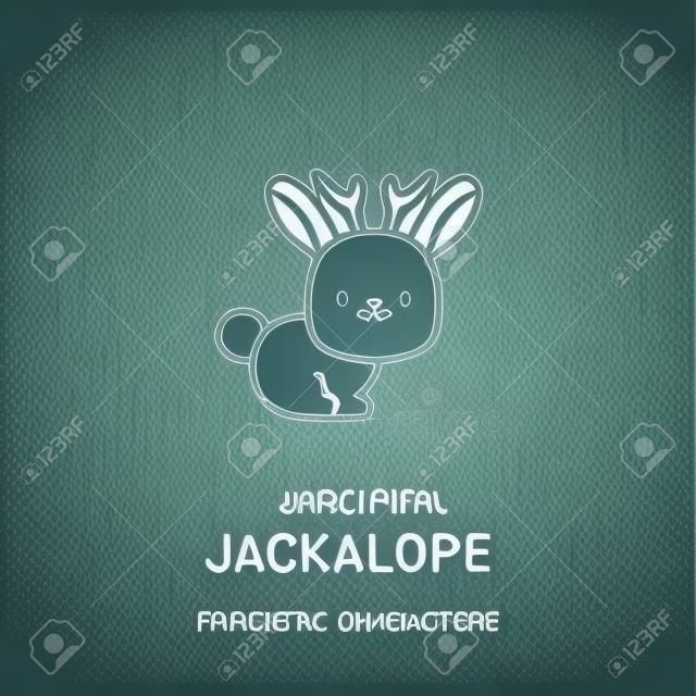 vettore icona jackalope dalla collezione di personaggi fantastici. Illustrazione di vettore dell'icona di profilo di linea sottile jackalope. Simbolo lineare da utilizzare su app web e mobili, logo, supporti di stampa.