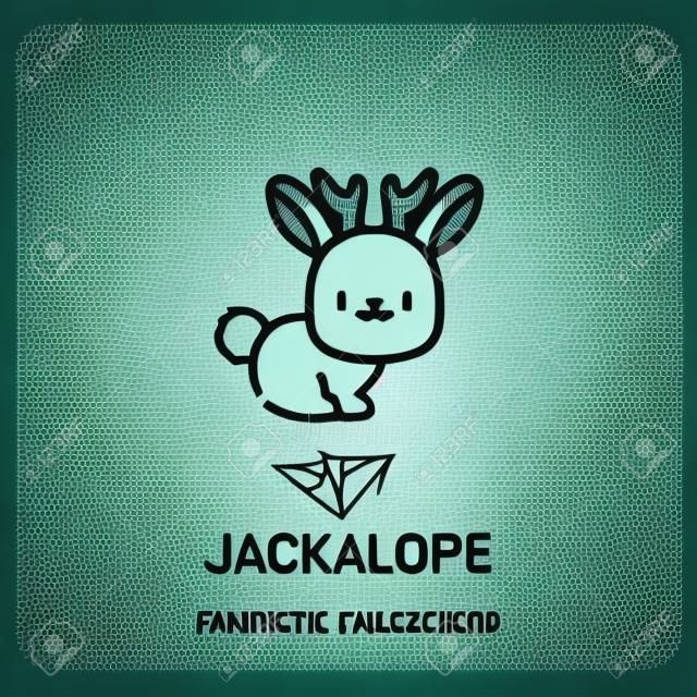 vettore icona jackalope dalla collezione di personaggi fantastici. Illustrazione di vettore dell'icona di profilo di linea sottile jackalope. Simbolo lineare da utilizzare su app web e mobili, logo, supporti di stampa.