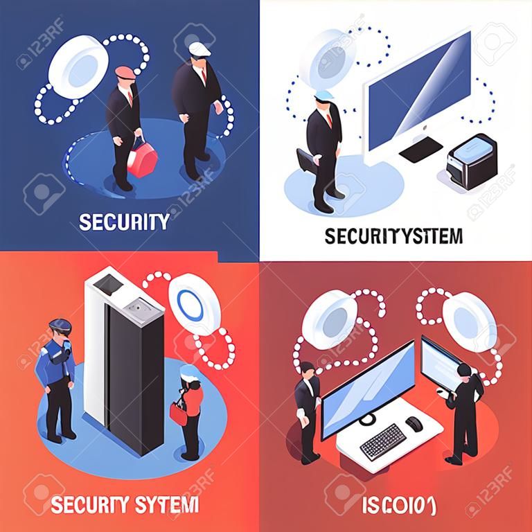 Изометрическая концепция концепции системы безопасности.
