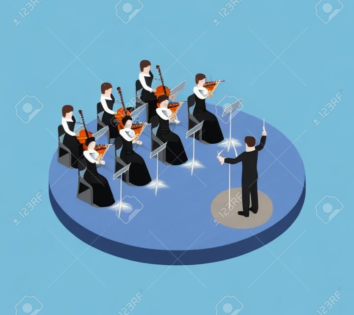 Orchestra isometric composition