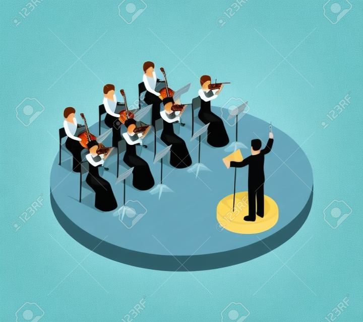 Orchestra isometric composition