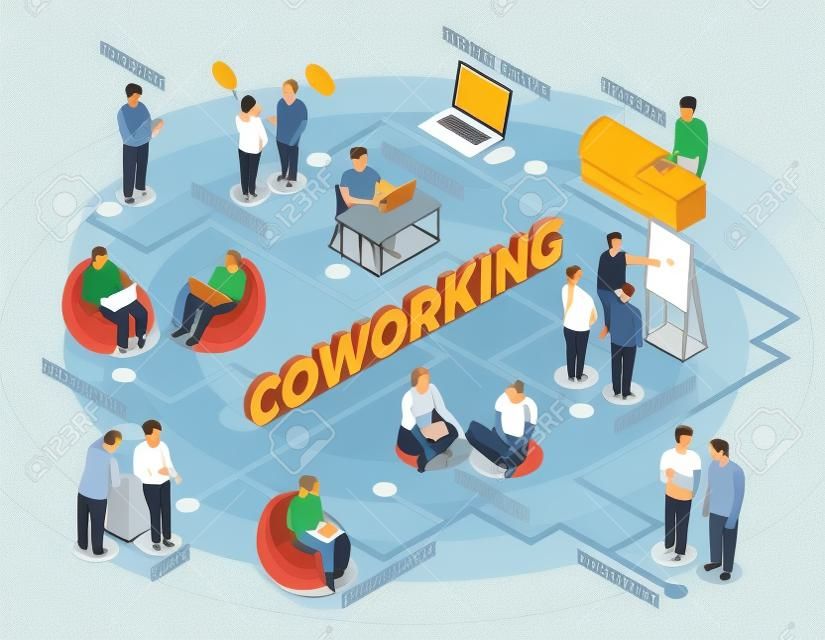 Coworking people  illustration