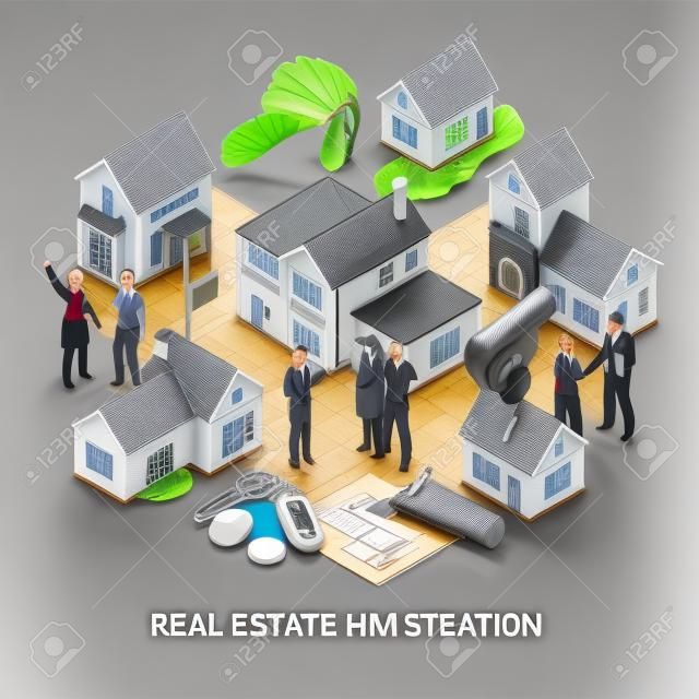 Real estate agency viewing of houses for sale and rent