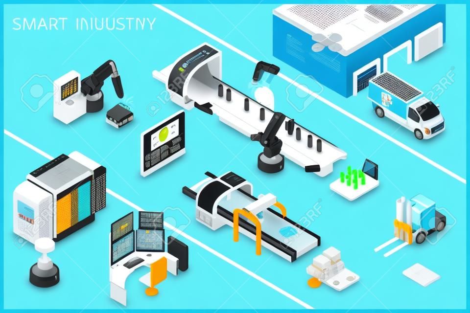 Smart Industry Isometric Background