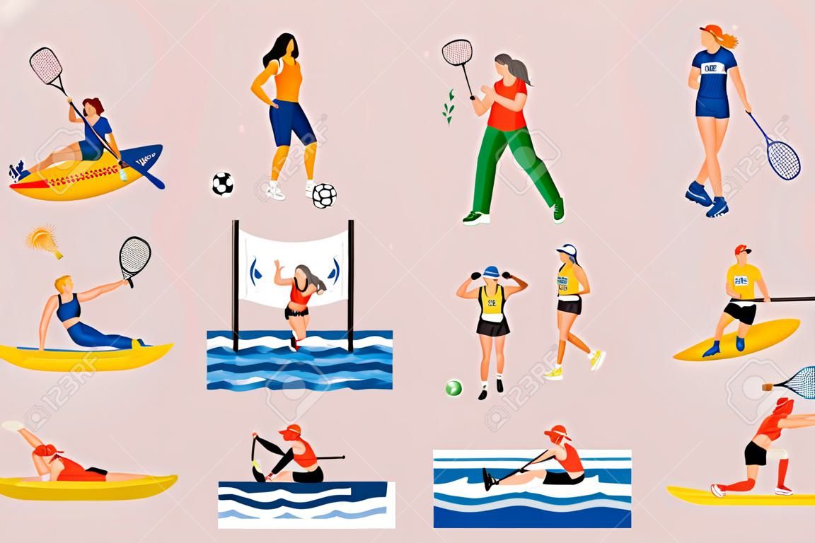 Conjunto de ícones de esportes de verão