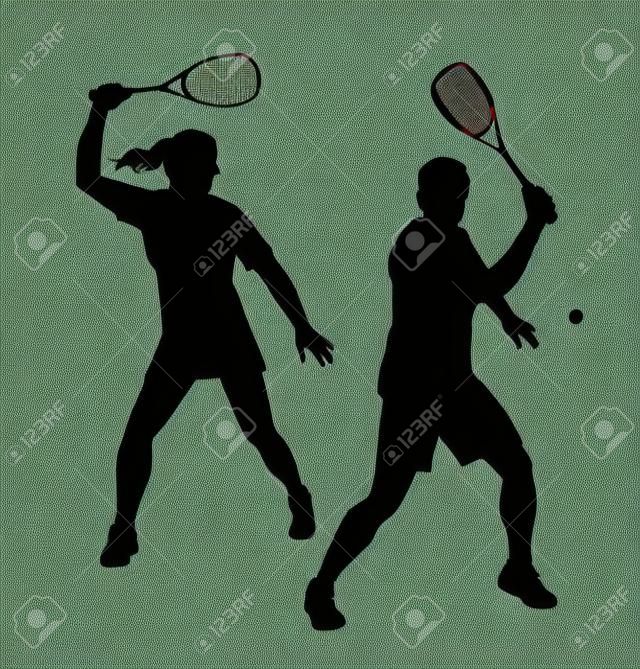 Illustration -  Squash player silhouette 