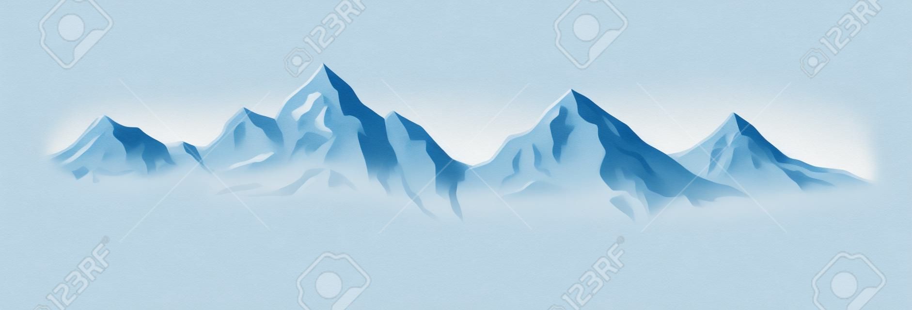 Ilustração – Montanhas de inverno