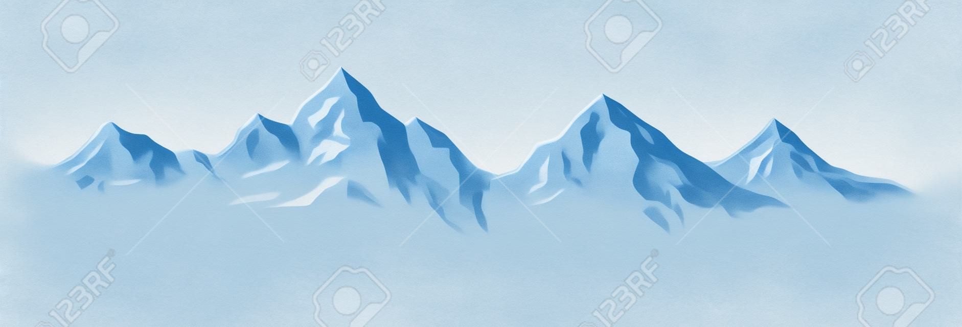 図冬の山