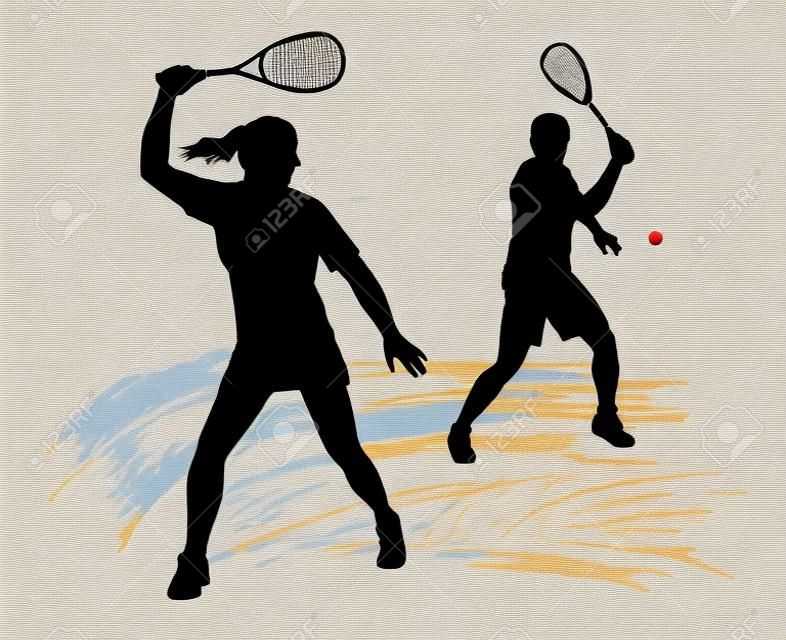 Illustration - Squash-Spieler Silhouette