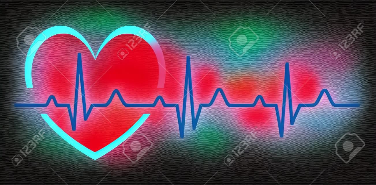Illustratie - Abstract hartslag cardiogram