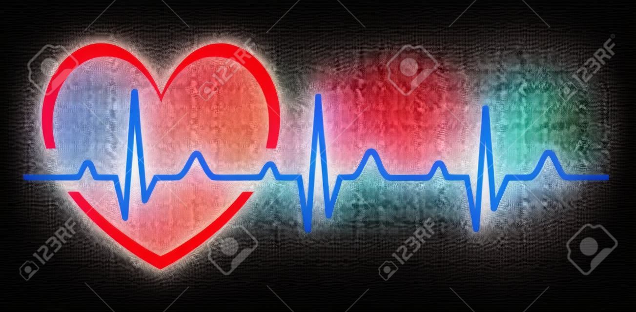 Illustration - Abstract heart beats cardiogram