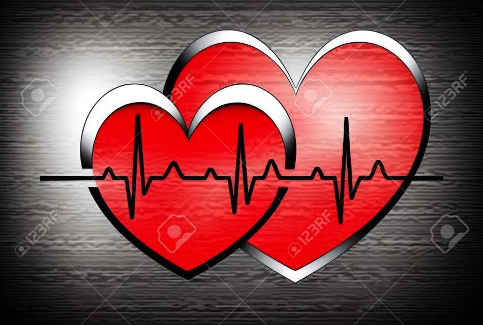 Corazón abstracto late cardiograma