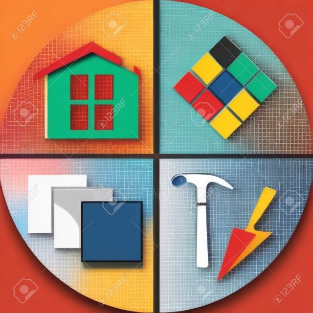 Tiler service vector illustration