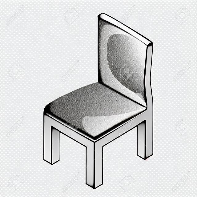 szék elszigetelt illusztráció fehér alapon