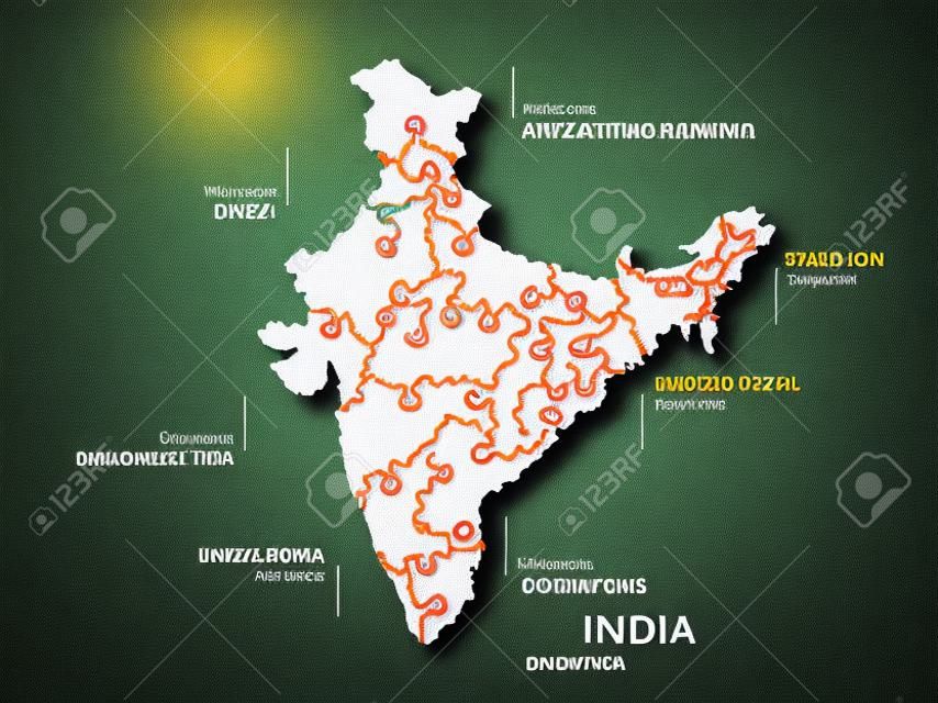 Indiai térképen koncepció infographic sablon államok készült puzzle darabkái