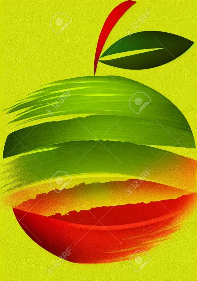 Искусство иллюстрации фруктов логотип с изолированным фон