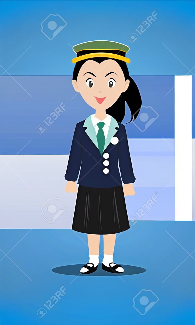 Vector illustration of Student costume of The world