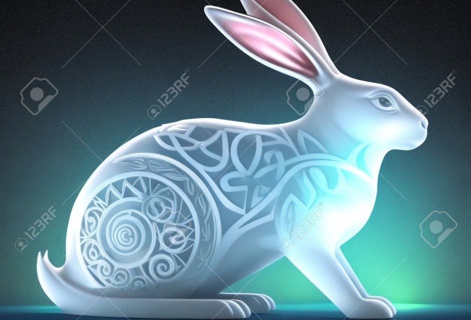 ウサギは2015年のシンボルです。3Dイラスト