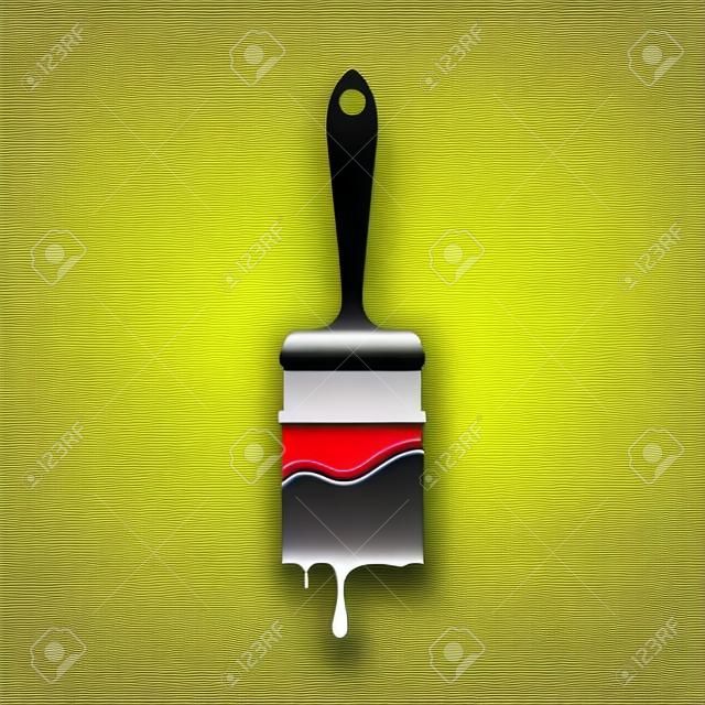 Isolated object of brush and paintbrush icon. Graphic of brush and paint stock symbol for web.