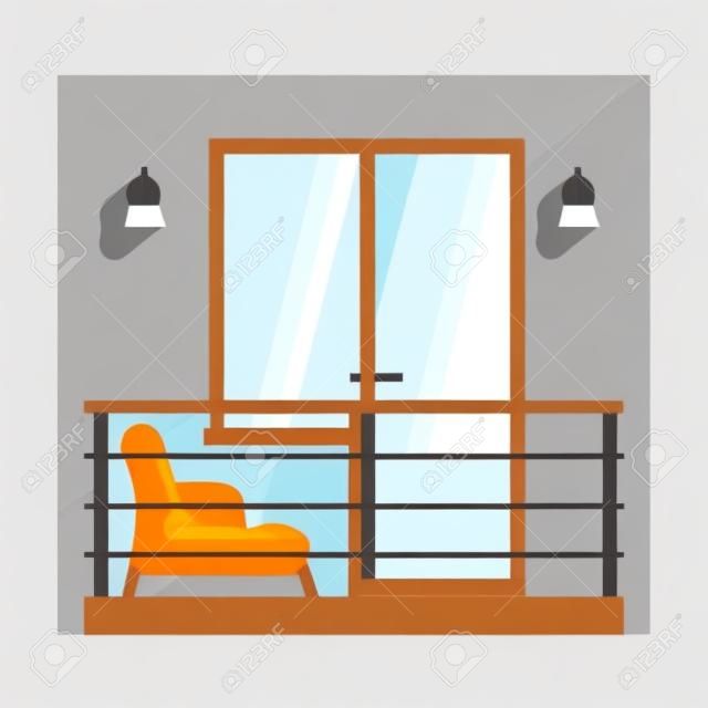 Balcony vector icon.Cartoon vector icon isolated on white background balcony.