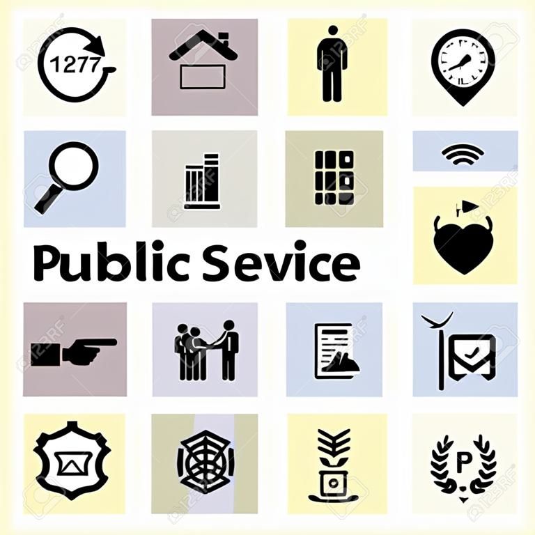 vector illustration of public service icons and options symbols