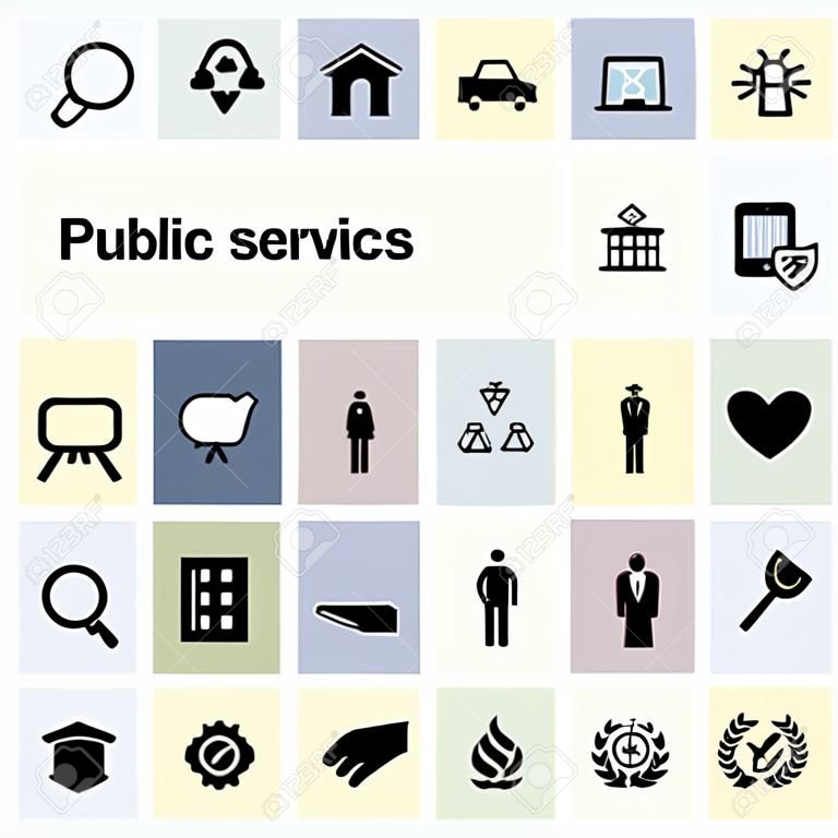 vector illustration of public service icons and options symbols