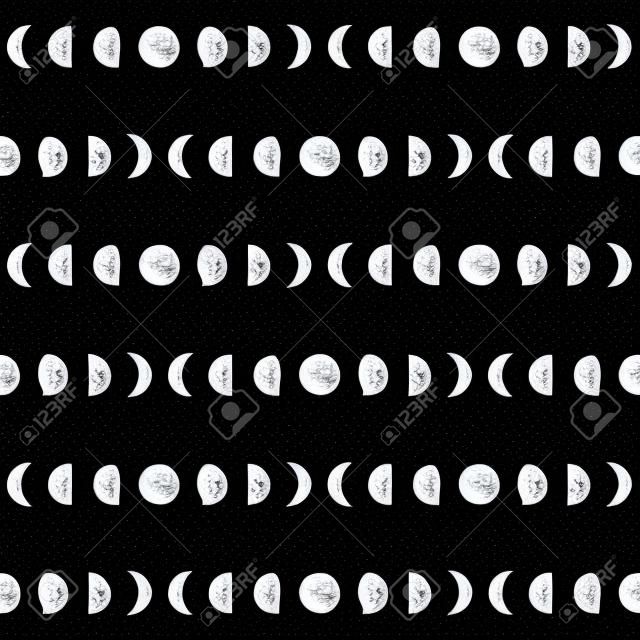 Seamless moon phase pattern