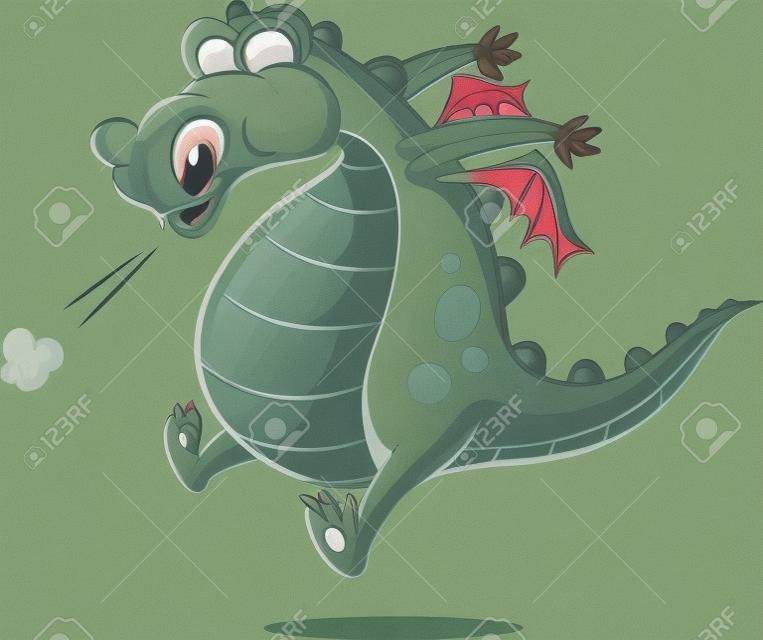 illustratie van een niezende draak