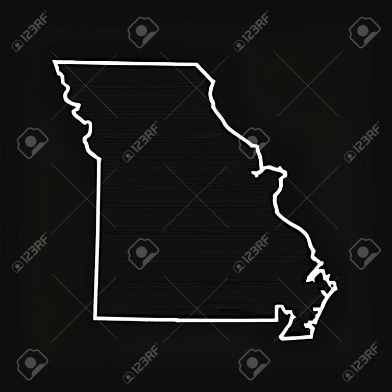 Missouri map on black background
