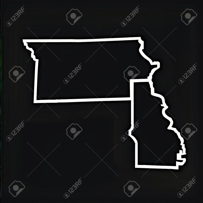 Missouri map on black background