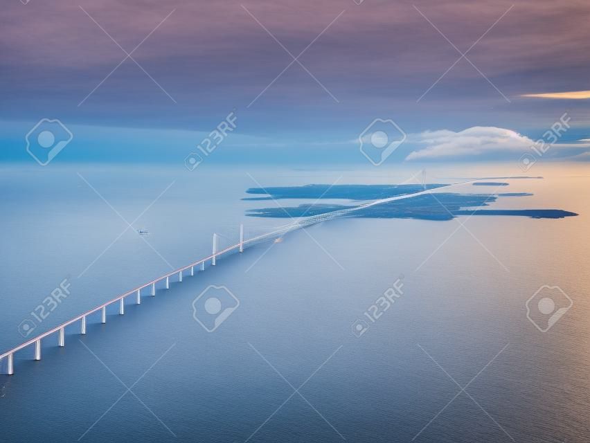 THE ORESUND BRIDGE between Denmark and Sweden