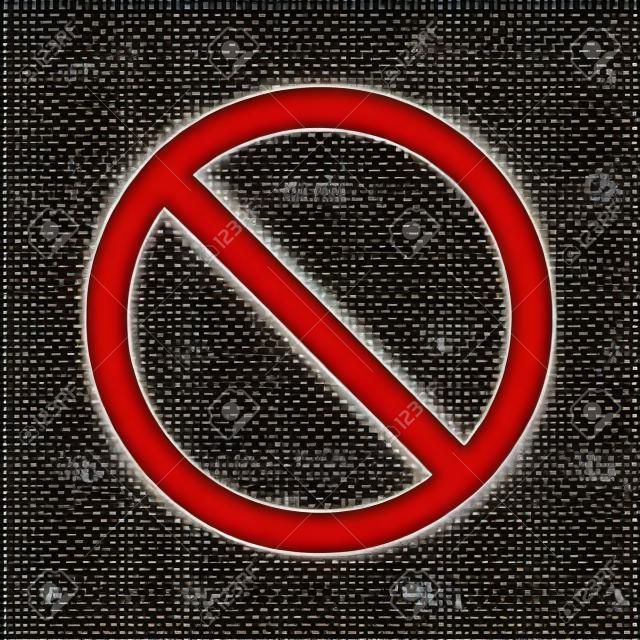 Ban Sign. Red icon on transparent background. Vector