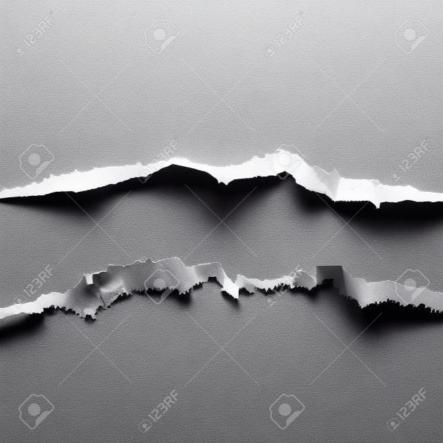 Zerrissenes Papier mit zerrissenen Rändern mit Schatten auf transparentem Hintergrund. Grafisches Konzept für Ihr Design