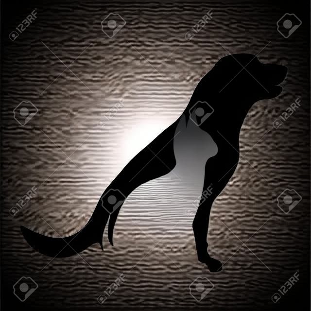 Een Vector silhouet van hond en kat logo op witte achtergrond.