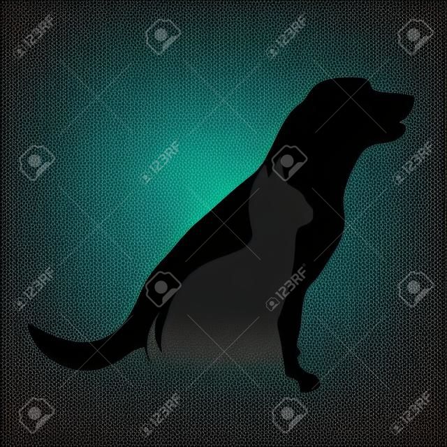 Een Vector silhouet van hond en kat logo op witte achtergrond.