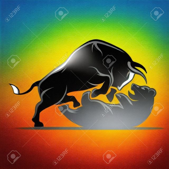 De aandelenmarkt voor beren en stieren