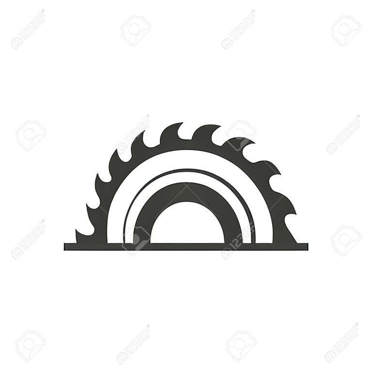 Circular saw icon in flat style isolated on grey background. For your design, logo. Vector illustration.