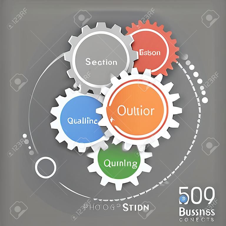 Vector gear relationship for business concepts.  Can be used for info-graphic, advertising printing,  website,  modern template, education template, business brochure  or system diagram