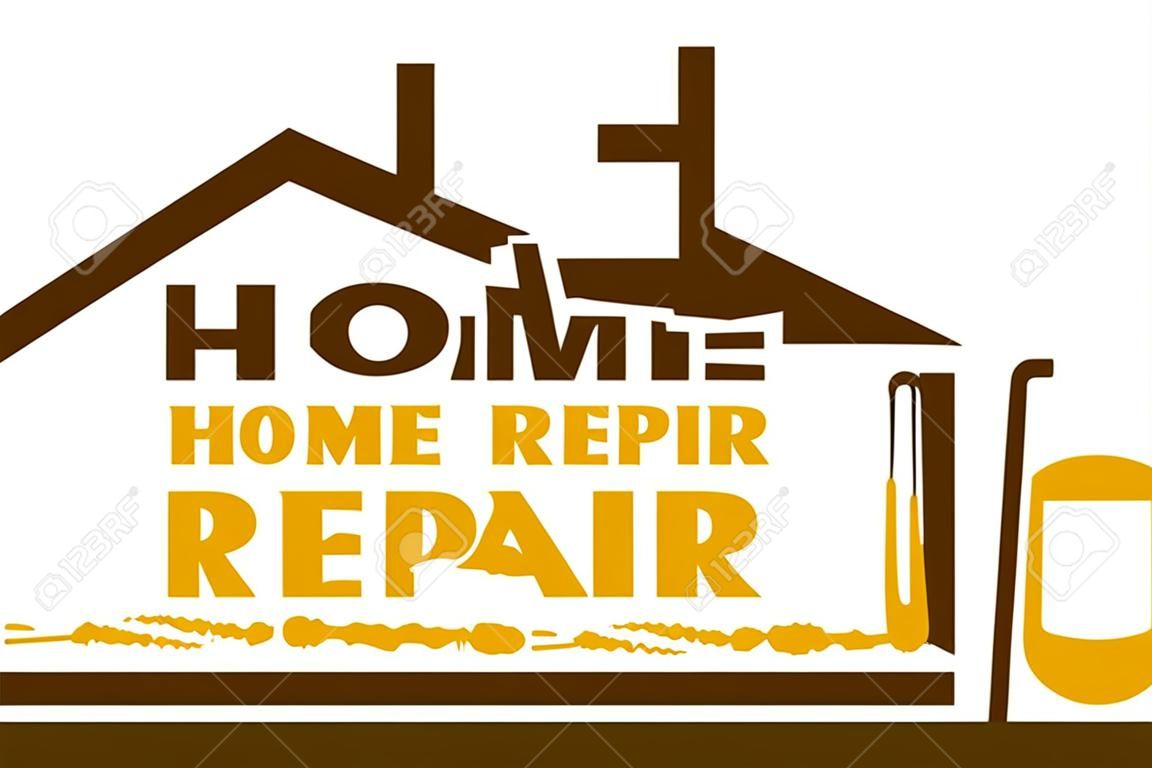 L'emblème des services de réparation à domicile. Vector illustration.