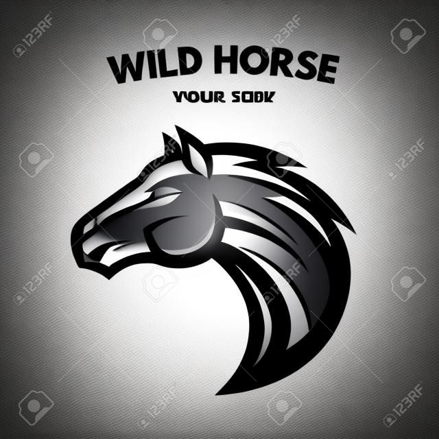 Wilde símbolo caballo logo Vector ilustración.