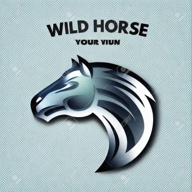 Wilde symbole de logo de cheval Vector illustration.