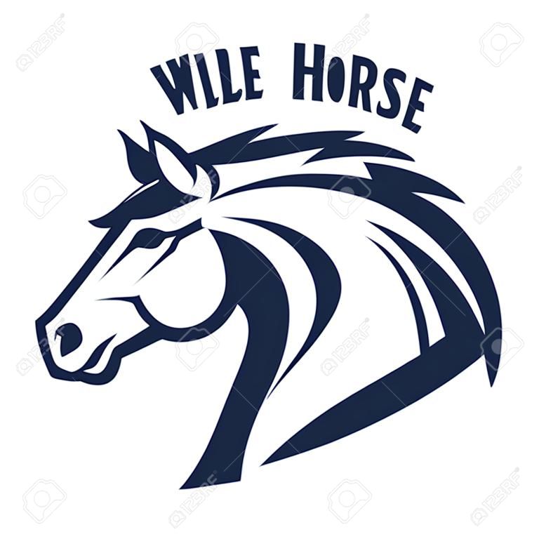 Wilde símbolo caballo logo Vector ilustración.